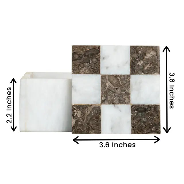 Marble Tea Coaster (Set of 6 ) Square