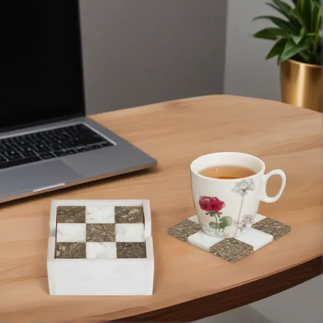 Marble Tea Coaster (Set of 6 ) Square