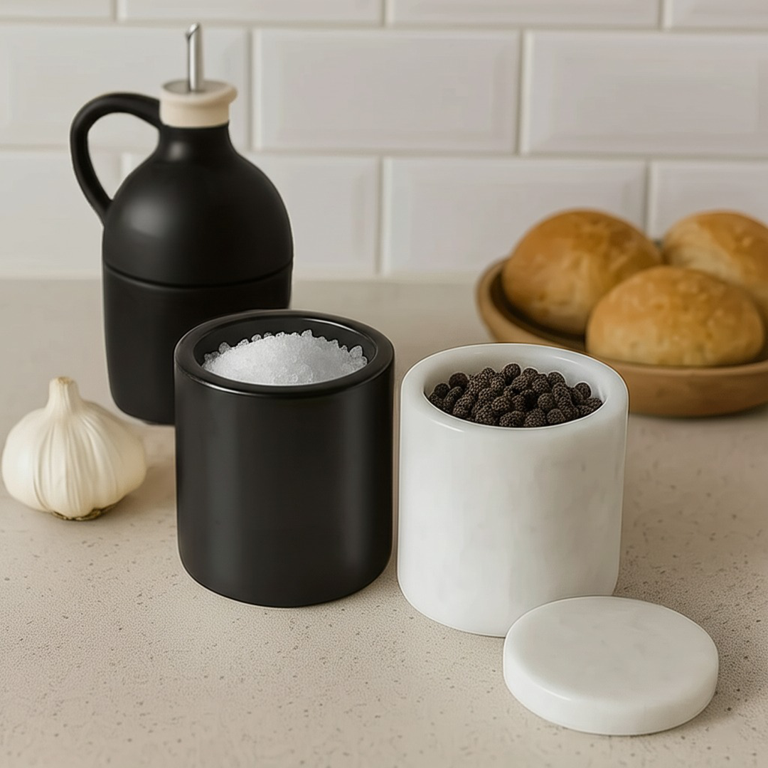 Multi-Purpose Jar (Pair of 2, B&W) – Marble Mania