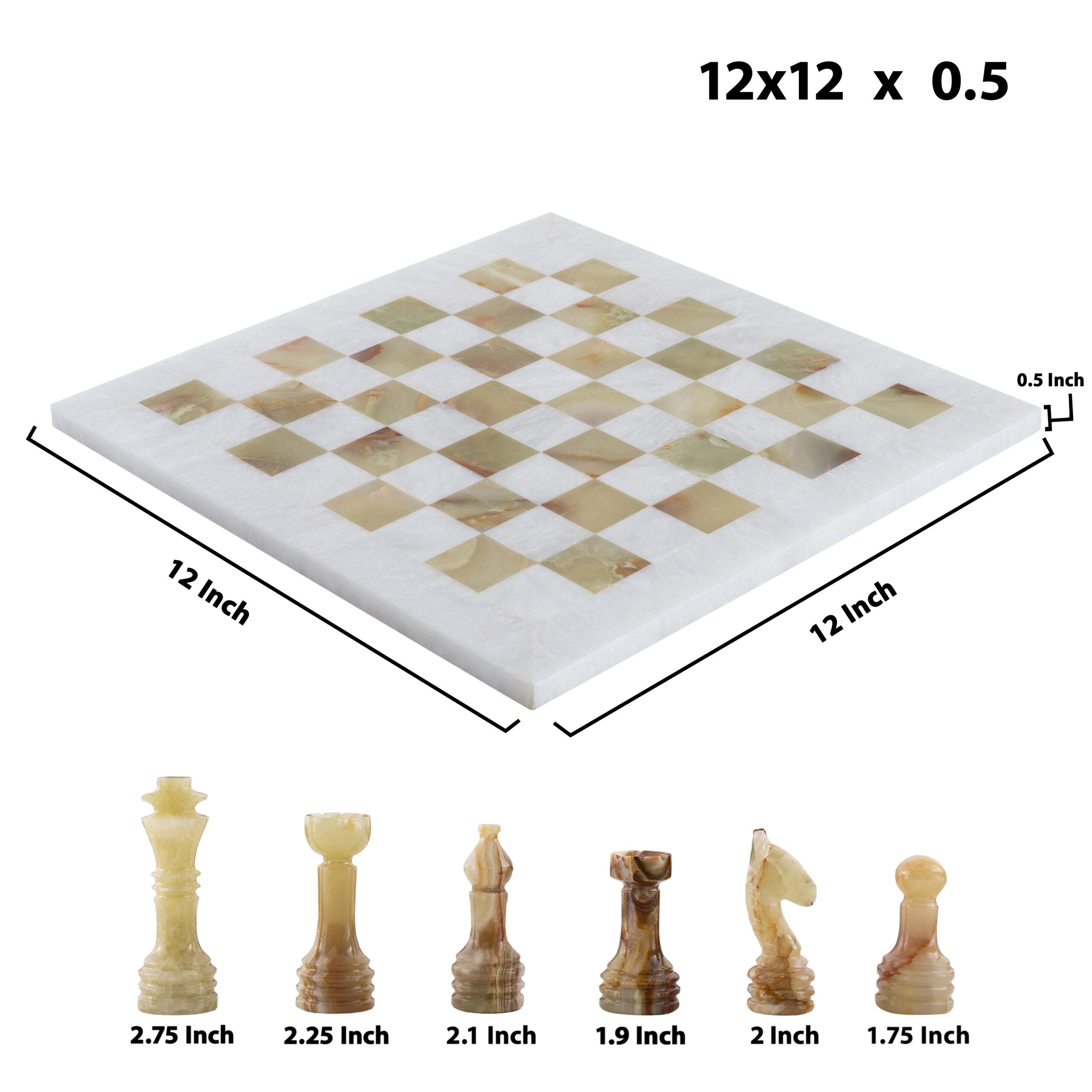 White & Onyx Chess (12x12)