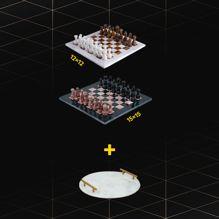 BUY ONE 12 INCH AND ONE 15 INCH CHESS AND GET ONE TRAY FOR FREE