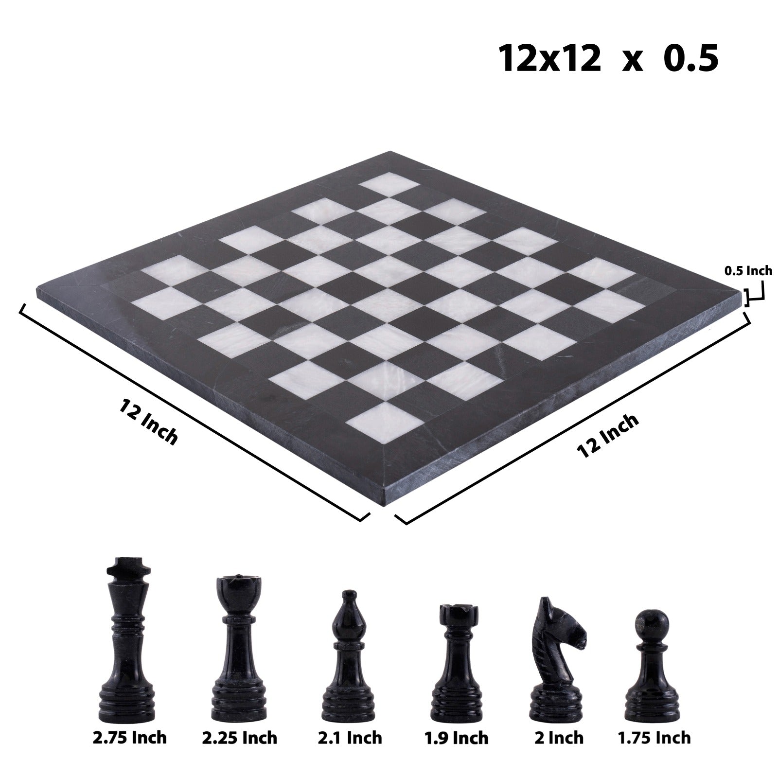 Gravel & White Chess (12x12)