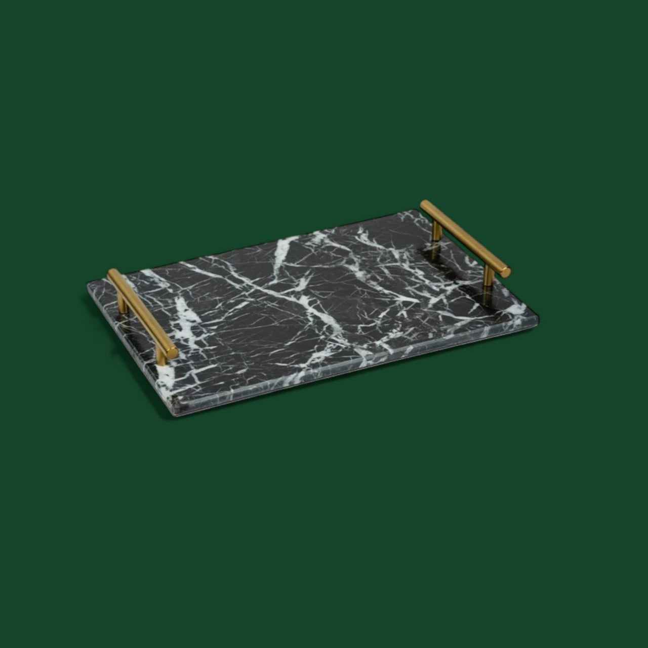 Midnight Majesty Rectangular Marble Tray 9x14