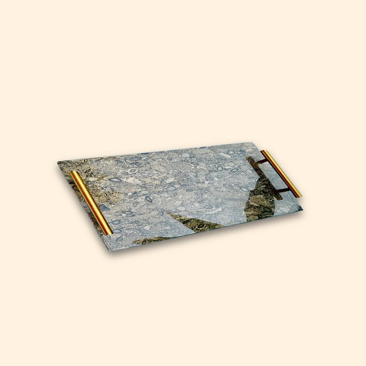 Ocean Grey Rectangular Marble Tray 9x14